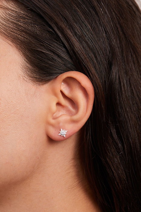 Heliophilia Silver Pendientes de Plata Esterlina 925